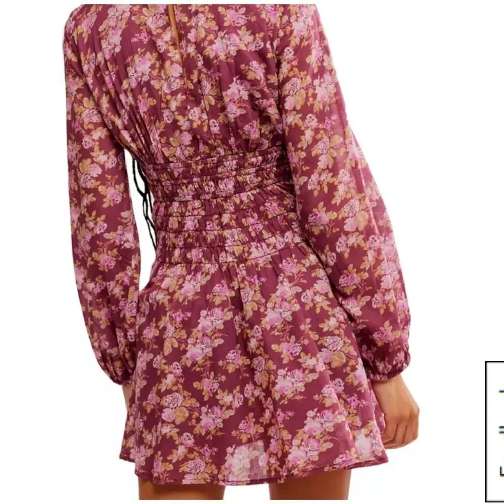 Free People Keep You Mine Printed Mini Dress NWT